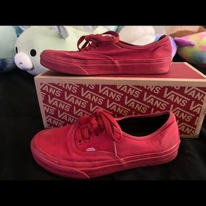 low top red vans size 7 women’s